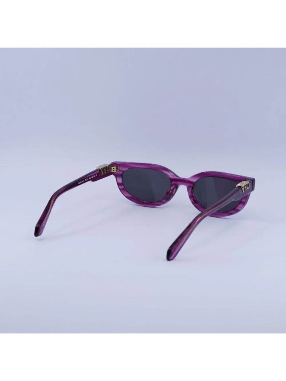 Off-White OERI13D SPARKS 3707 Sunglasses Purple Cat Eye Frame, Grey Lenses